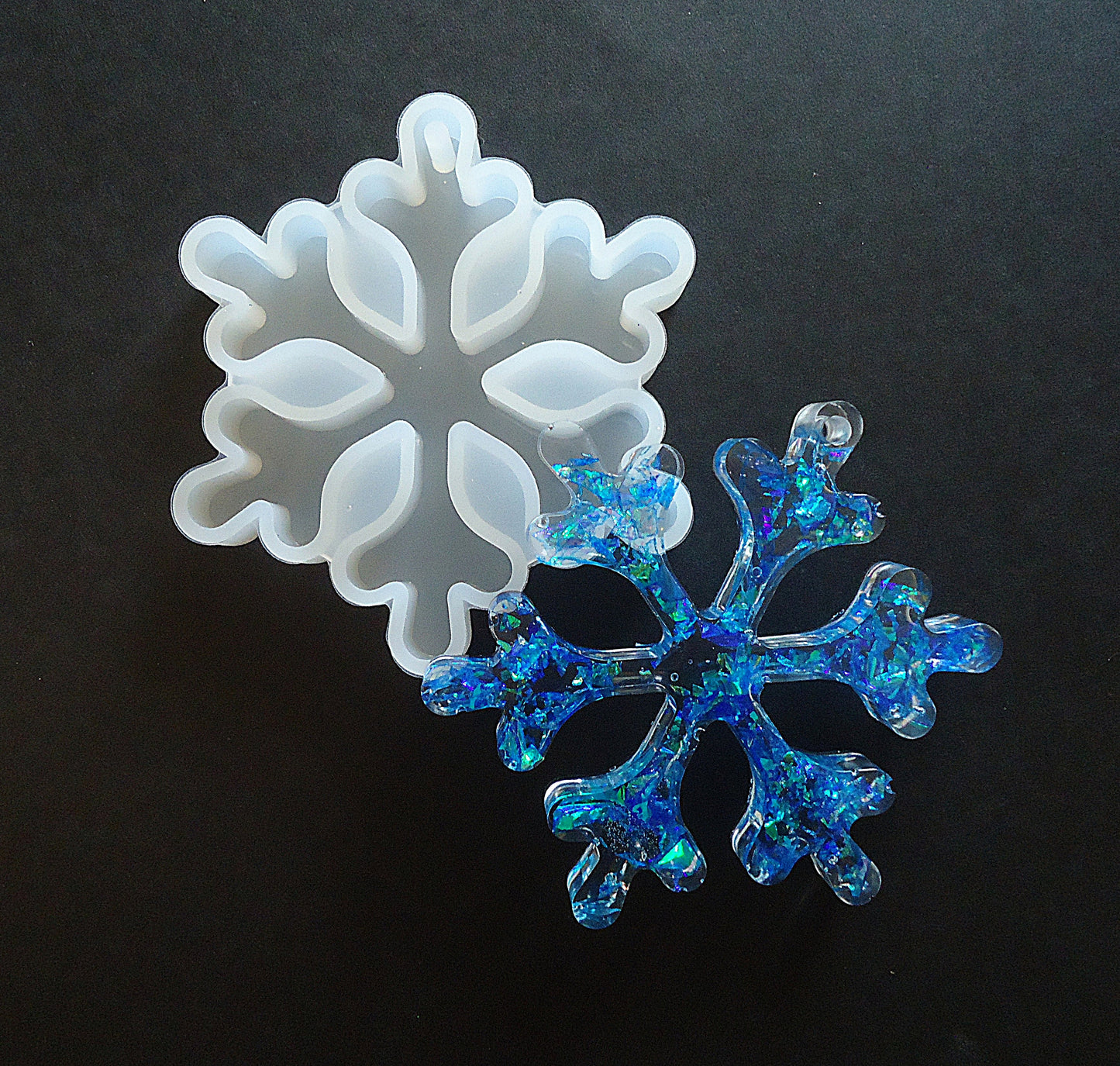 Silicone Snowflake Ornament Mold, Finished Ornament is 3" Tall x 2 5/8" Wide, Resin Ornament Craft Supplies