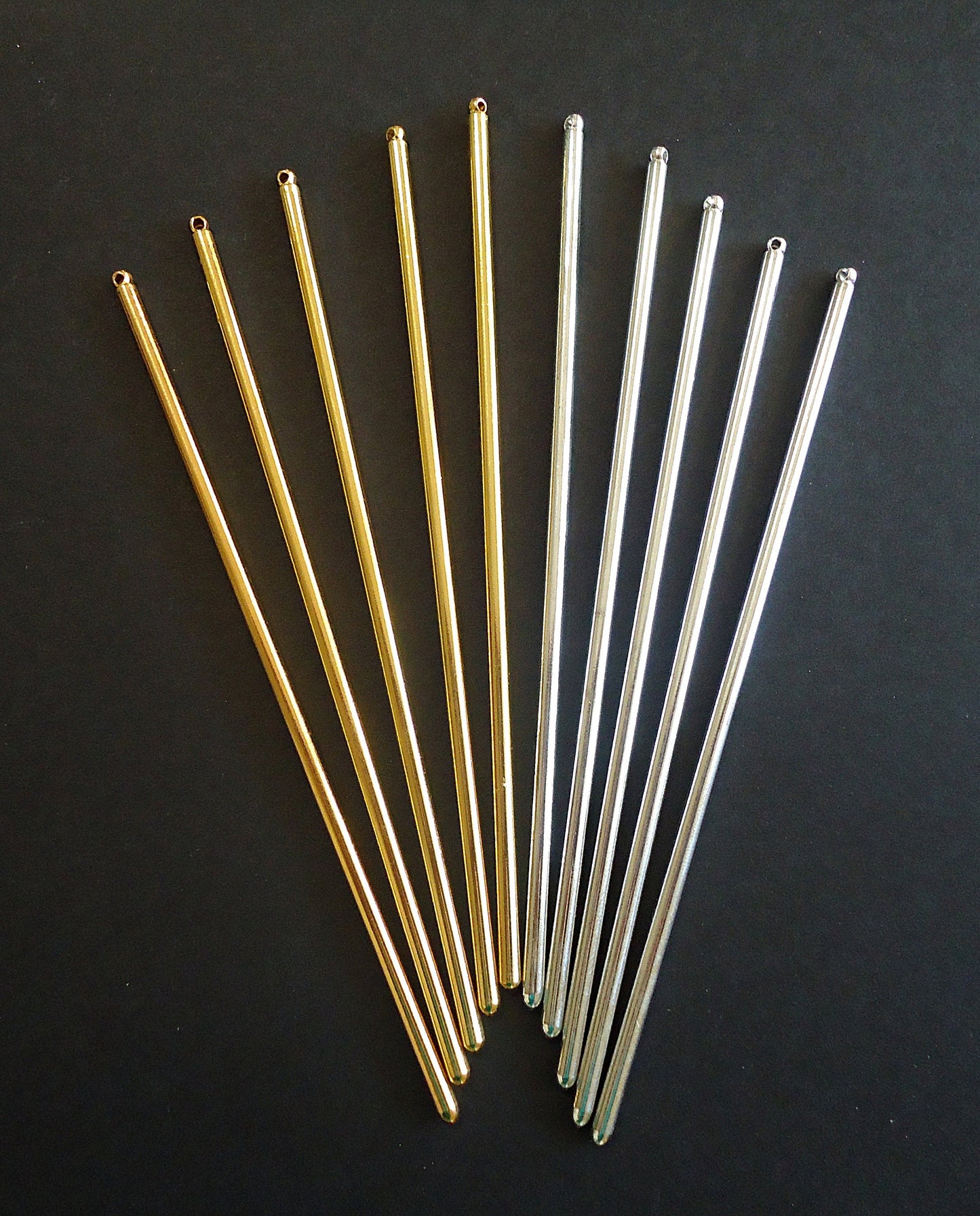 Metal Hair Sticks or Shawl Pins, 5 7/8" Long (150mm) x 3mm Wide, Silver or Gold Plated