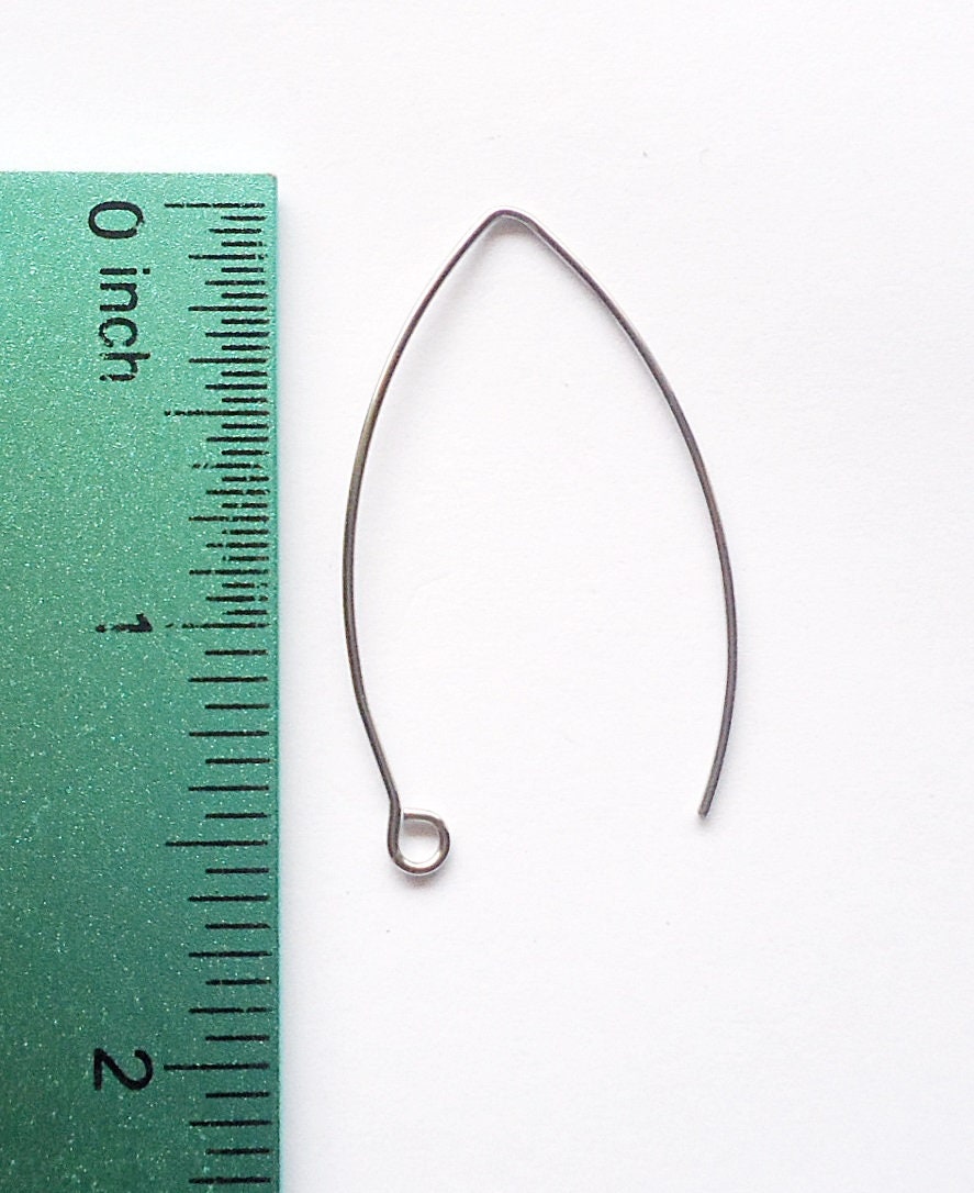 Simple Stainless Steel Earwire 1 5/8" long with hoop