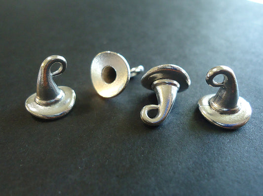 Small Witches Hat Charm, Antique Silver, Halloween Charm, 1/2" Tall