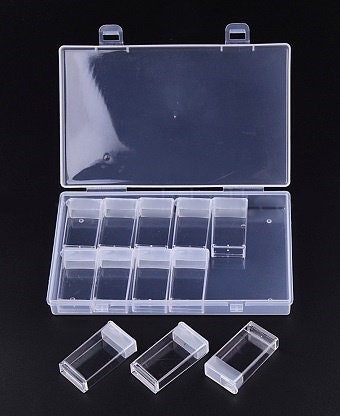 Small Bead Storage - 12 Containers with Case - Seed Beads, Drills, etc.