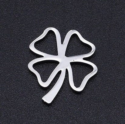 Small Stainless Steel Clover Charms / Pendants - 15mm - Set of 5