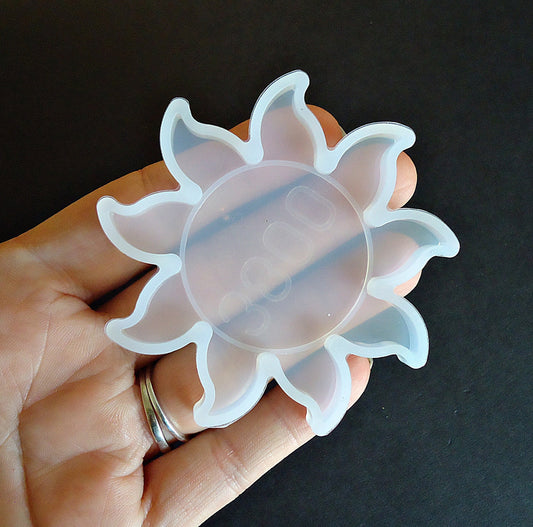 Silicone Mold, Sun, Resin Craft Mold, 2.9" Wide x 5mm Deep
