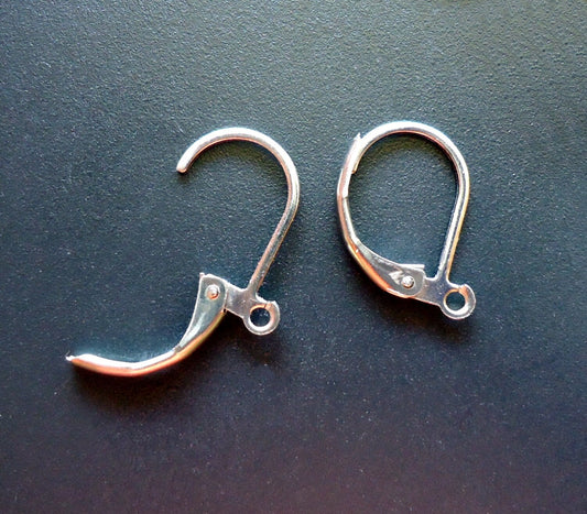 Stainless Steel Leverback Earring Components - 13mm x 10.5mm - Bulk Sets of 20, 50, or 100