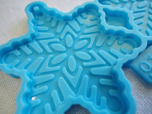 Silicone Mold, Snowflake Earrings Mold, Pendants or Earrings, 2 1/8" Tall, Epoxy Jewelry Mold