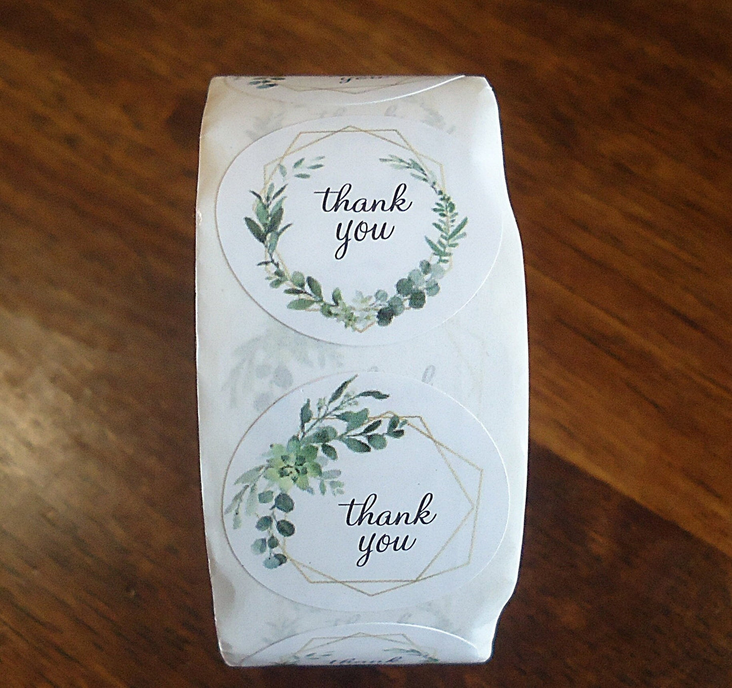 500 Stickers, 'Thank You', Green Terrarium, 1 inch Wide, Packaging, Labels
