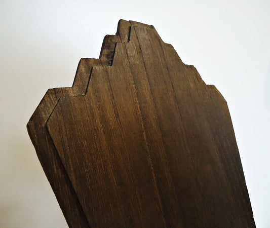 Wooden Easel Necklace Display for 3 Necklaces, Dark Brown Wood, Pegs on Back, Multi-Necklace, Layered Wood