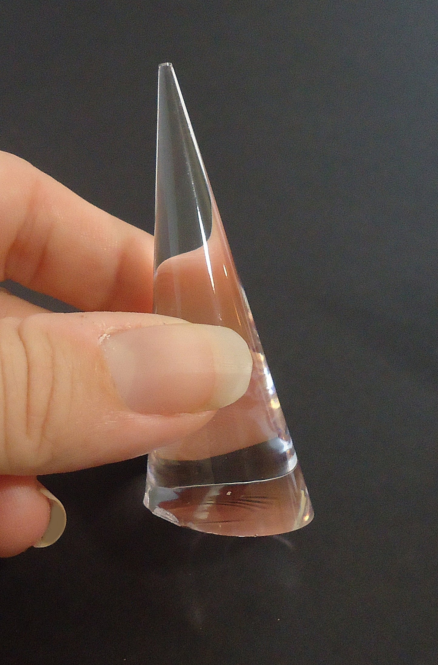 3 Clear Finger Ring Cone Displays, 2 5/8" Tall (67mm Tall), Set of 3