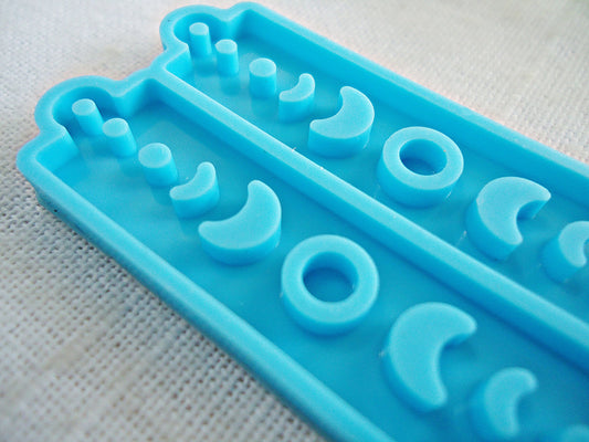 Silicone Mold, Earrings, Pendants, Moon Phases, 2" Tall, Epoxy Resin Mold