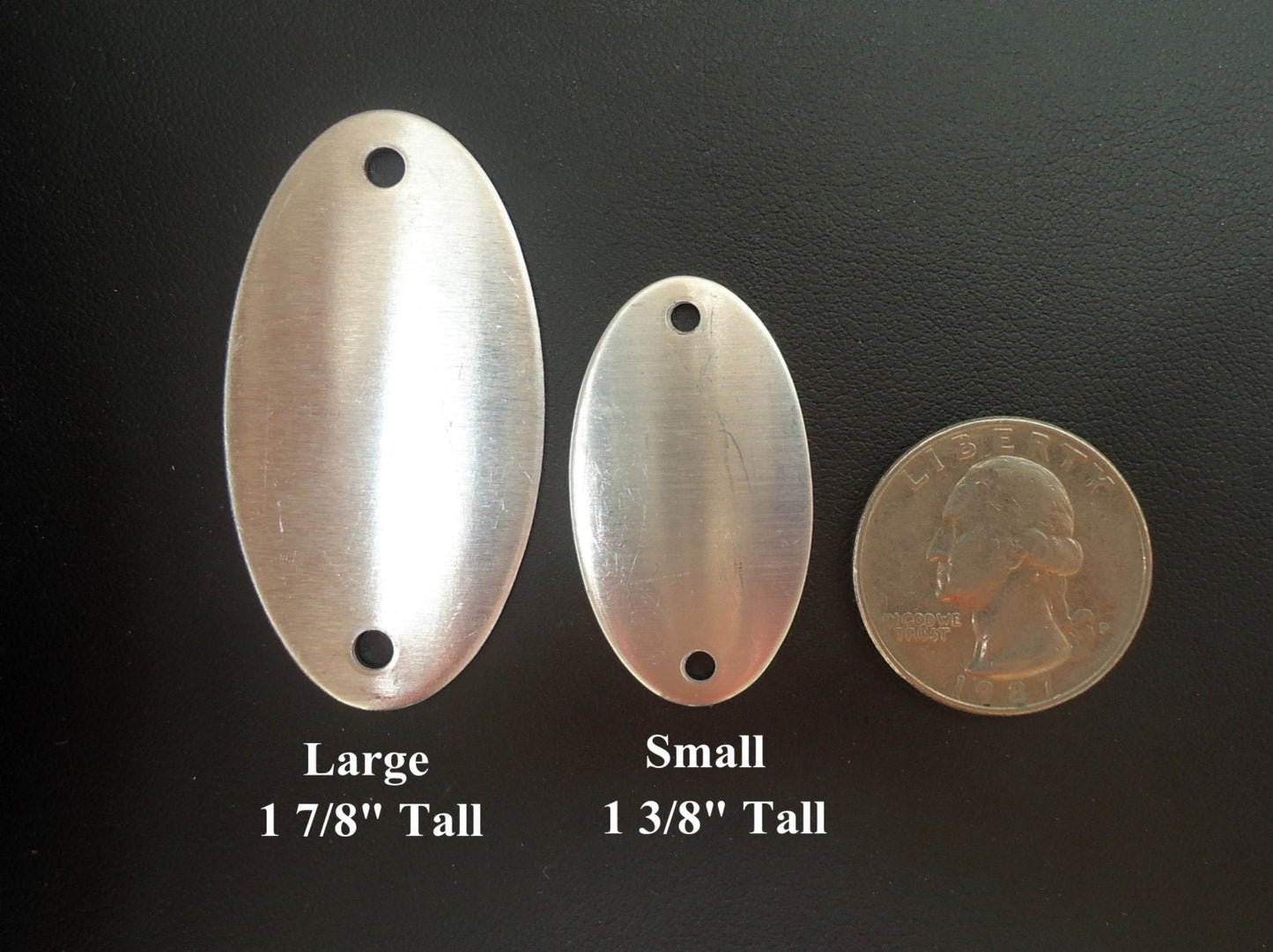 10 Large Oval Aluminum Stamping Blanks with 2 Holes - 1 7/8" Tall, Links, Connectors
