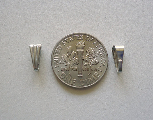 Small Stainless Steel Scalloped Bails, Jump Ring Alternative, Gold Plated 8.5x3mm