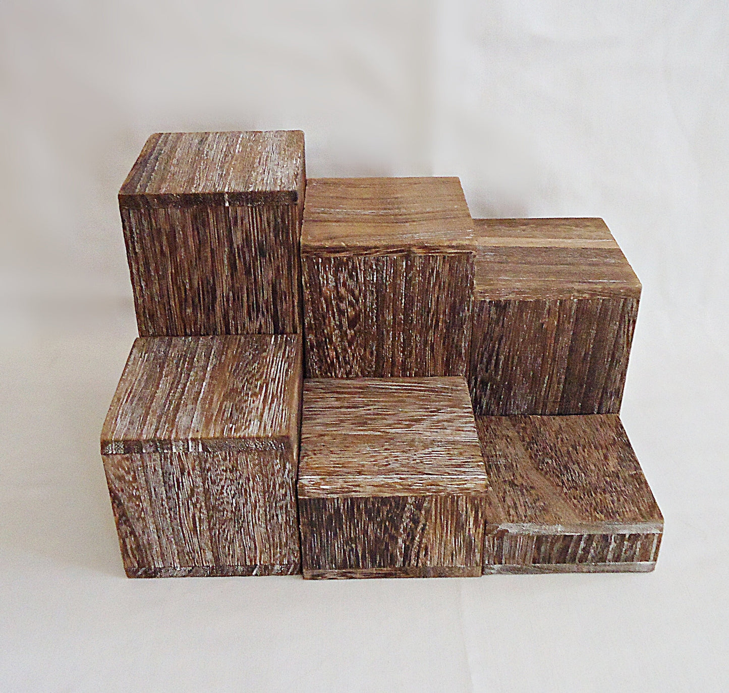 Wooden Display Risers, 3" Square, Hollow, Bracelet and Small Item Display, Brown, Weathered Brown, White, Black, or Natural
