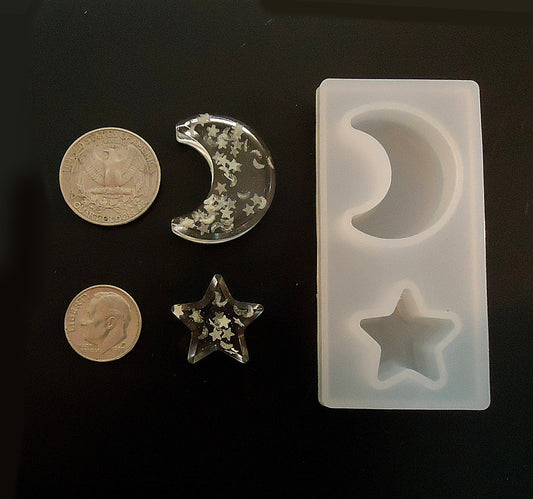 Silicone Mold, Moon and Star, Resin Crafts