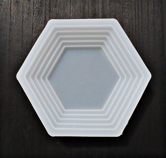 Large Hexagon Bowl, Trinket Tray, Silicone Mold, 6.5" Wide, Epoxy Resin Mold