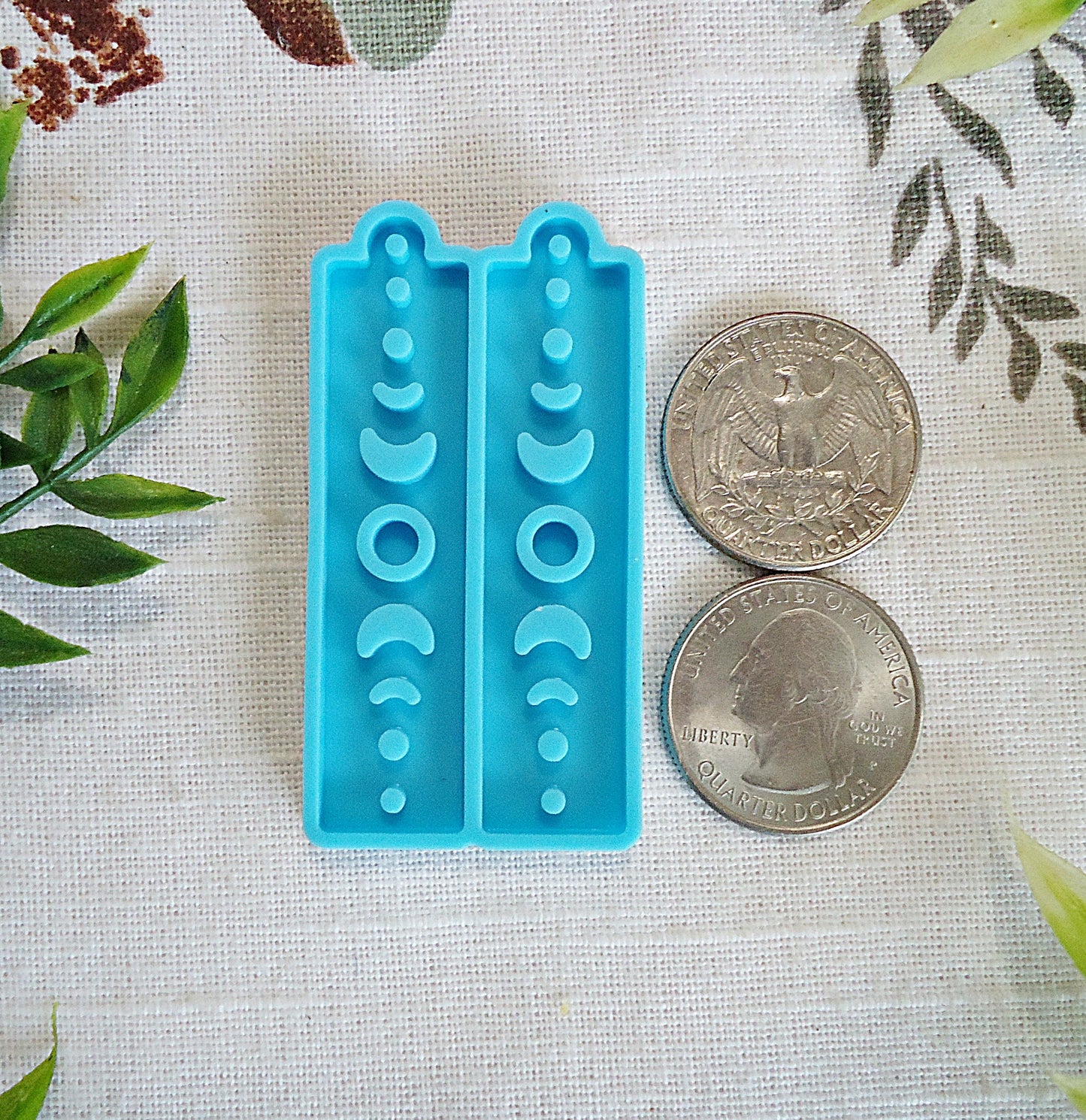 Silicone Mold, Earrings, Pendants, Moon Phases, 2" Tall, Epoxy Resin Mold