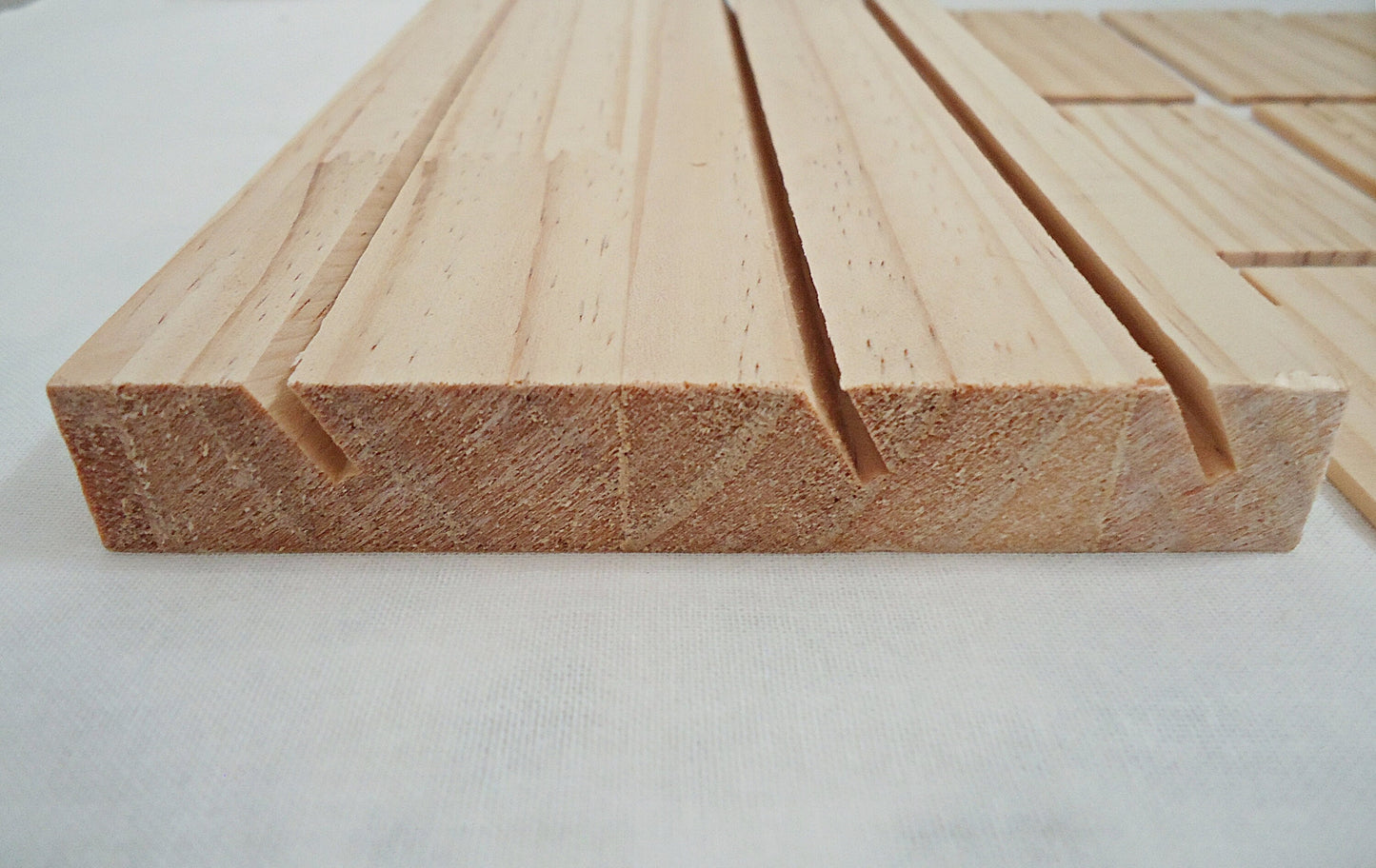 Wooden Earring Card Display, 15 Removable Wooden Earring Cards, Unfinished Wood, 13.5" Wide