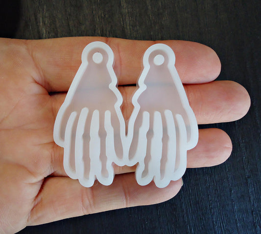 Silicone Mold, Skeleton Hand Earrings, for Epoxy Resin, Halloween Earrings Pendant, Bony Skeleton Hands