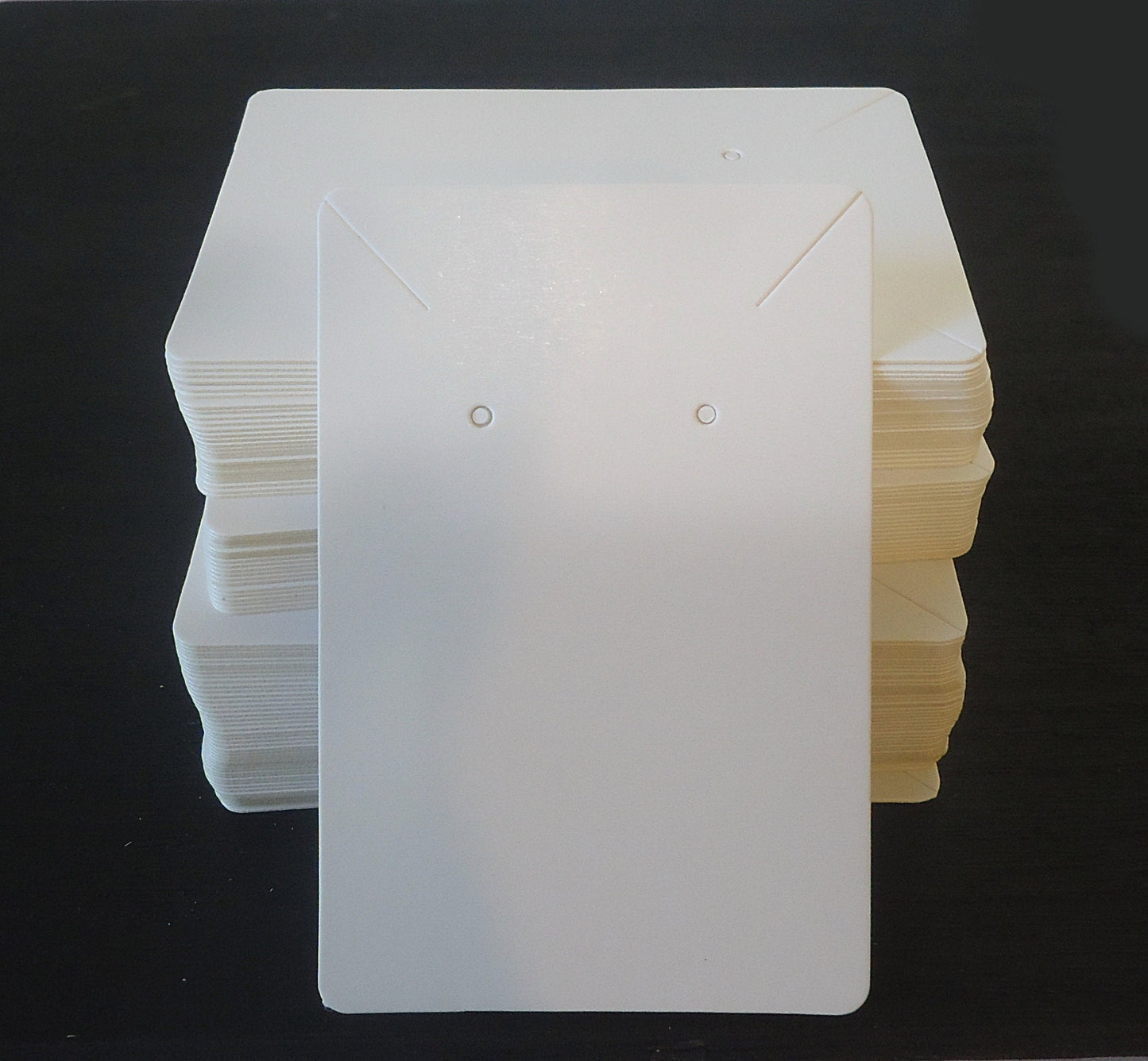 100 Necklace and Earring Paper Display Cards and Bags, Matte White, Kraft Brown, Black, 9x6cm