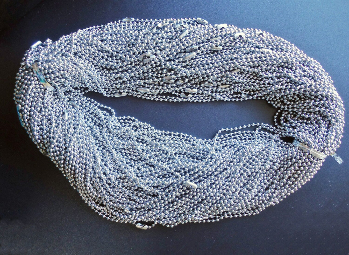 2.4mm Stainless Steel Ball Chain Necklaces - 10 Finished Chains - 20" 22" 24" 28"