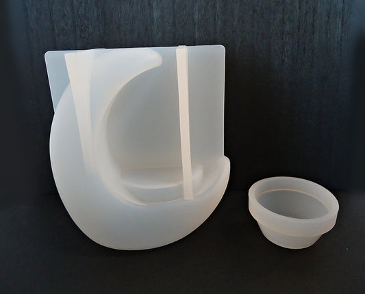 Silicone Mold, Tealight Candle Holder, Crescent Moon, for Epoxy Resin