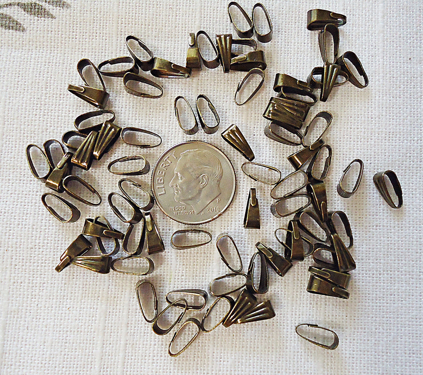 Small Scalloped Bails, Antique Bronze, Jump Ring Alternative, 8.5x3mm
