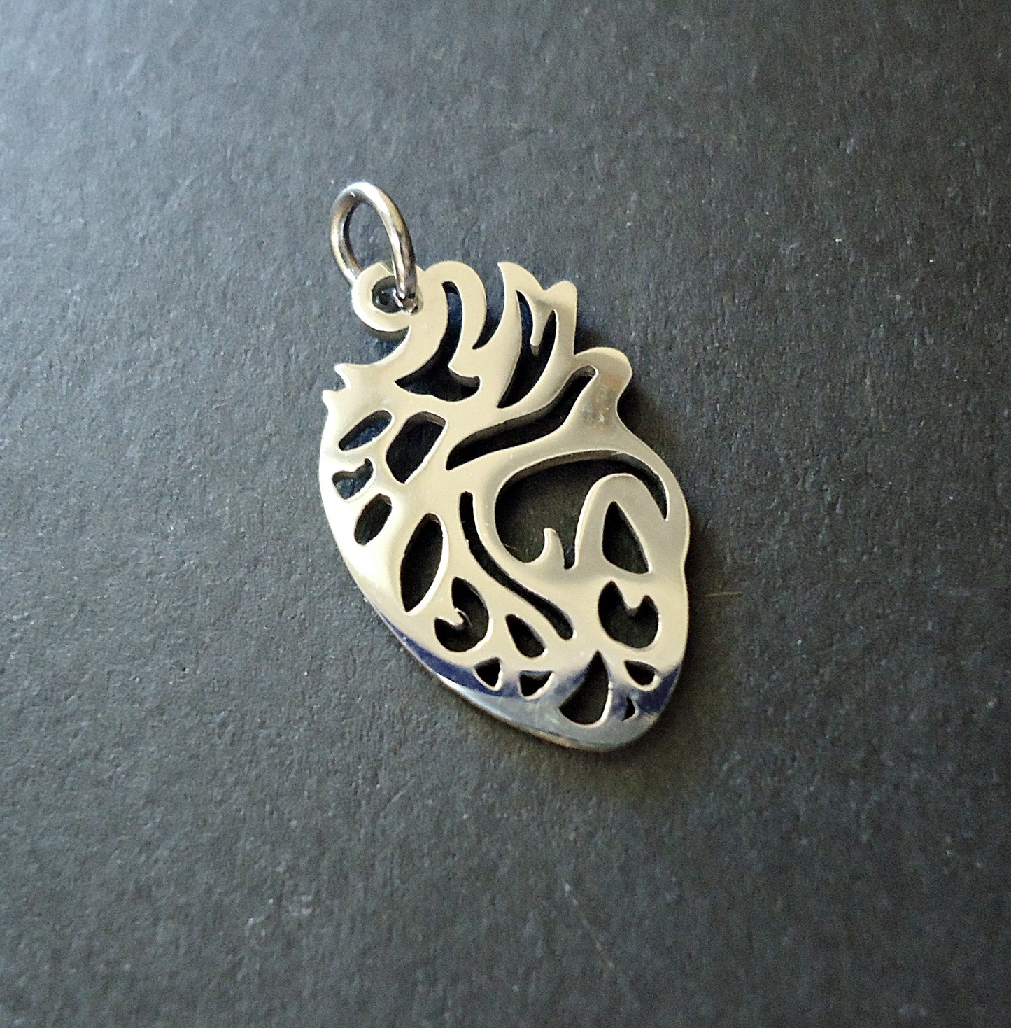 Small Stainless Steel Heart Organ Pendant
