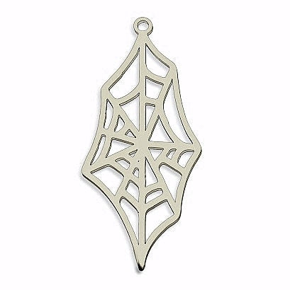 Spiderweb Pendants, Stainless Steel, Silver, 1.5" Long