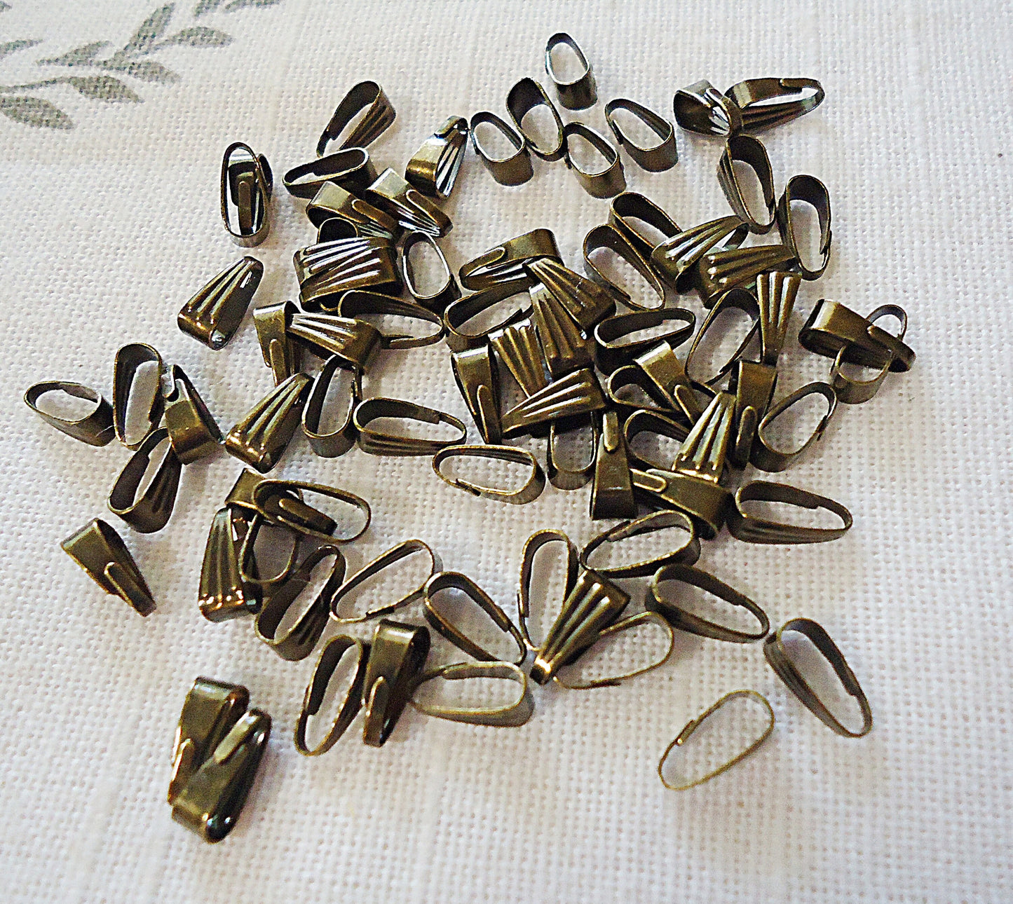 Small Scalloped Bails, Antique Bronze, Jump Ring Alternative, 8.5x3mm