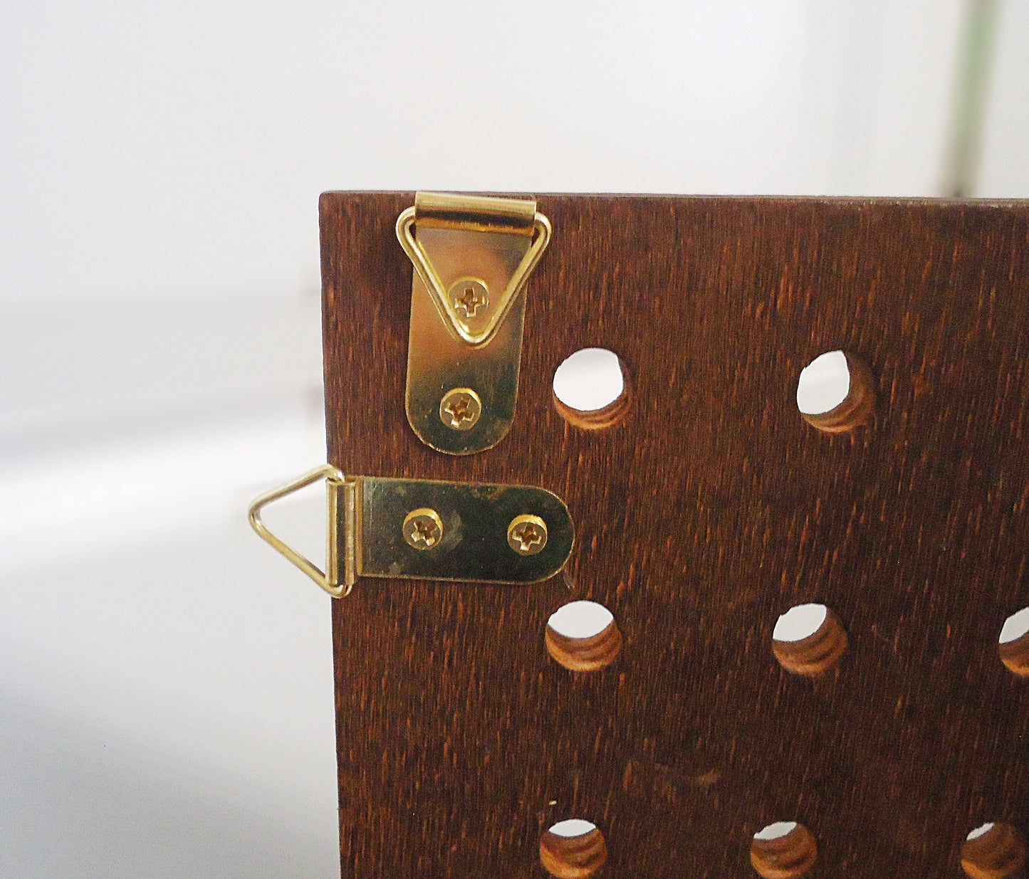 Large Heavy Duty Tri-Fold Display, Wooden, 48 Peg Hooks, Pegboard, Tabletop or Wall Mount, Jewelry, Keychain Display, 27.25" x 16"