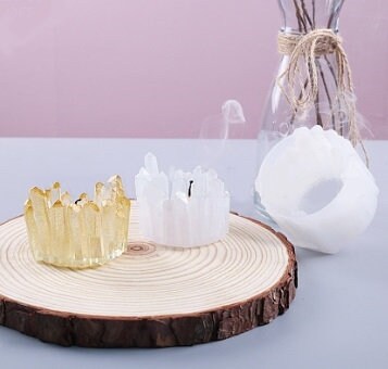 Tealight Candle Holder, Crystals, Silicone Mold, for Epoxy Resin