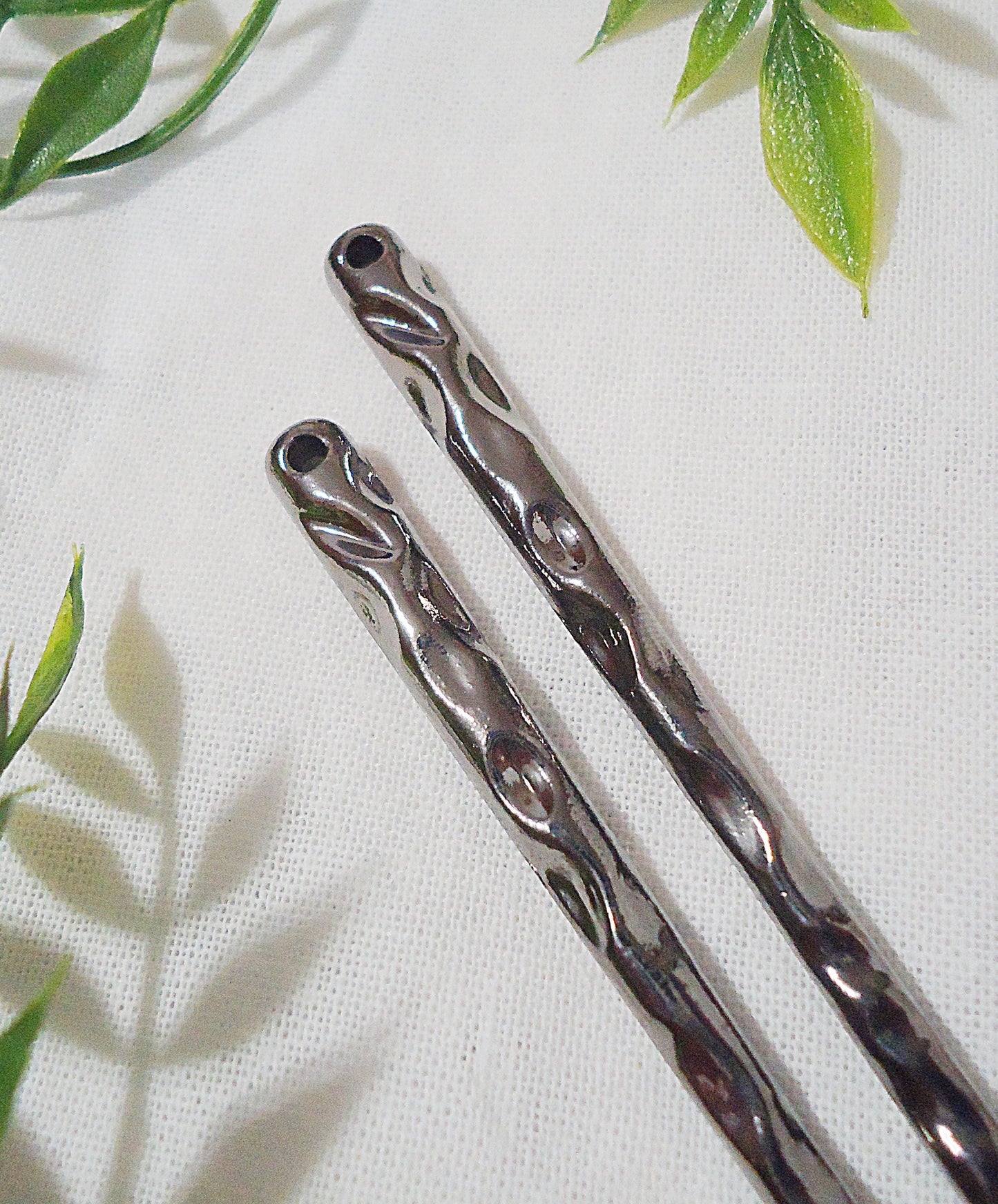 Hammered Hair Stick Blanks, Metal, Silver, Gold, Rose Gold, Gunmetal, 6 5/8" Long, Bulk Sets