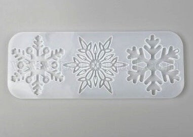 Silicone Mold, 3 Snowflake Ornaments, Resin Casting Mold, Resin Casting Mold, UV or Epoxy Resin, 9" x 3"