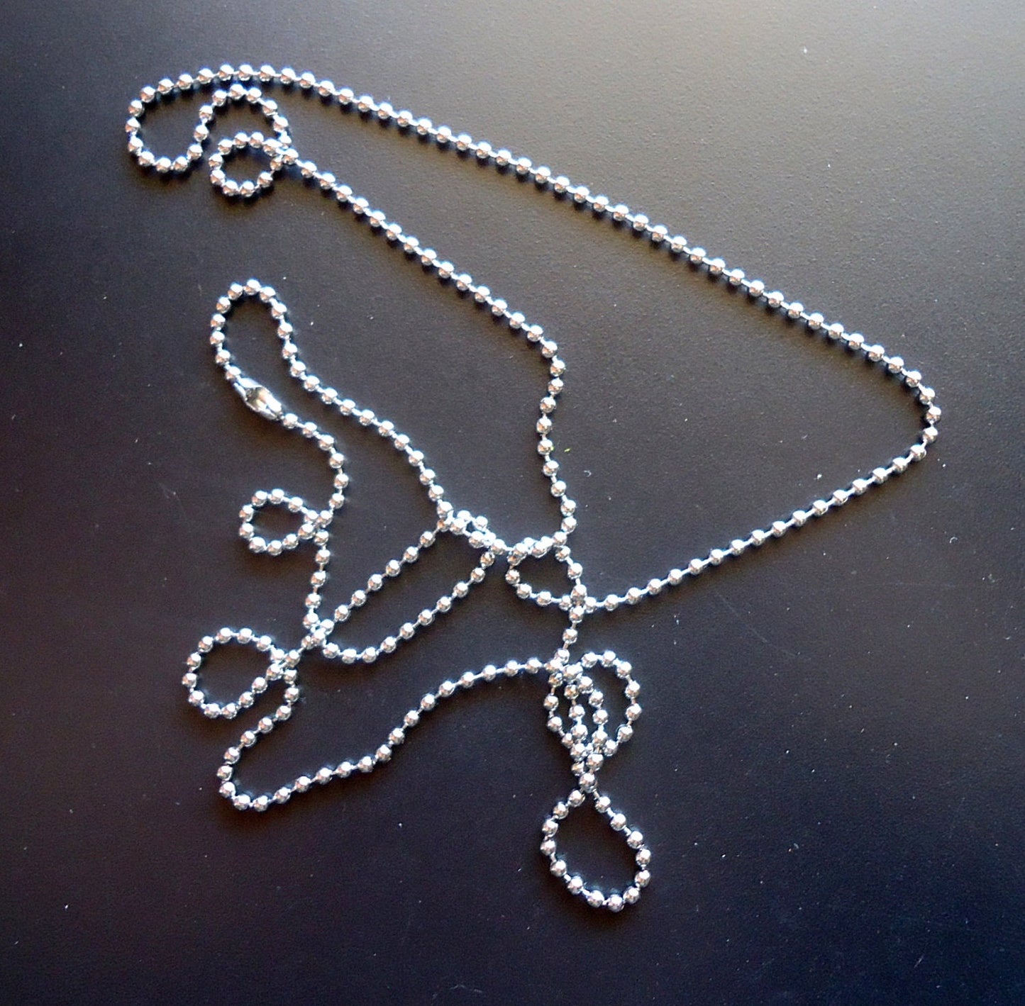 24 Inch Stainless Steel Ball Chain Necklace- 23.5" x 1.5mm Wide - 10 Finished Chains