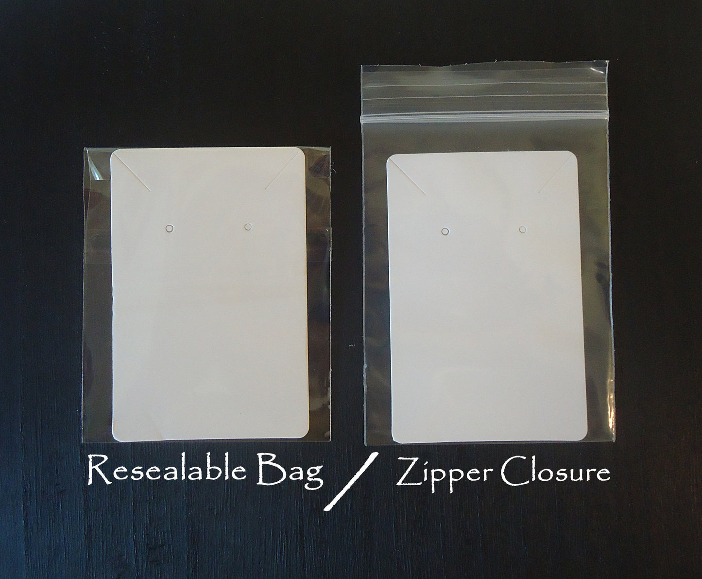 100 Necklace & Earring Paper Display Cards and Bags, Watercolor, Sketches, Flowers, and Birds, 9x6cm, Resealable or Zipper Bags