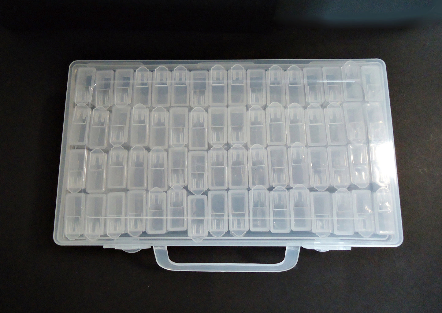 Small Bead Storage - 64 Containers with Case - Seed Beads, Drills, etc.