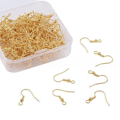 200 Pieces of French Earwire with Storage Case - Gold Plated, Silver Plated, or Platinum Plated