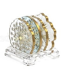 Silicone Mold for Resin Coasters, Dandelion, Mandala, Sakura Flower, Snowflake, 5" Wide, Small Trivet