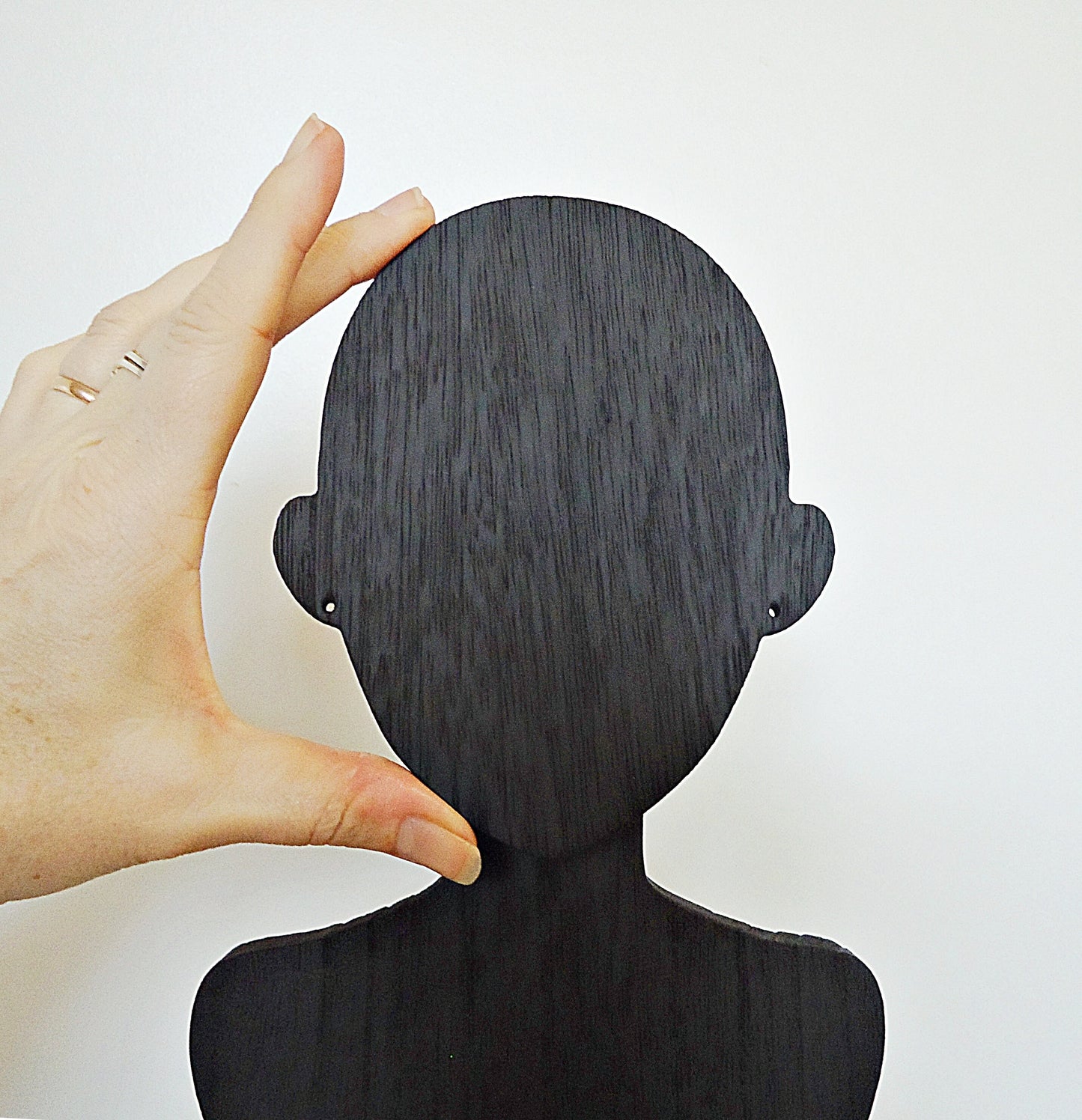 Wood Mannequin Bust, Necklace and Earring Display, Black Wood, Portable, Photograph Prop