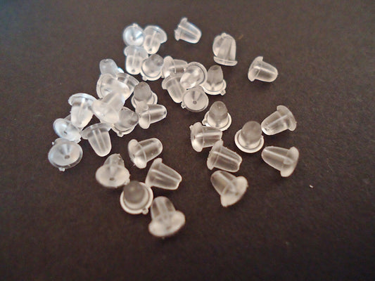 1000 Plastic Earnuts with Case, 4x4mm Plastic Earring backs