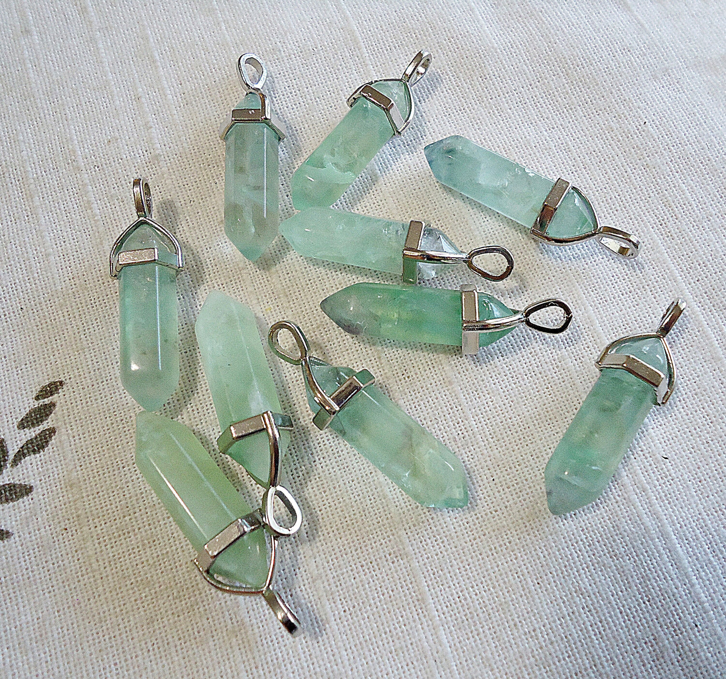 Stone Slider Pendant, Double Terminated, Amethyst Tigereye Quartz Fluorite Green Aventurine Rhodonite Zebra Red Kambaba Jasper Black Obsidian Lapis