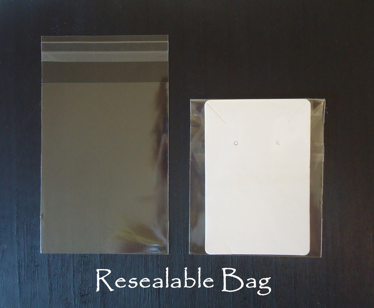 100 Necklace and Earring Paper Display Cards and Bags, Matte White, Kraft Brown, Black, 9x6cm