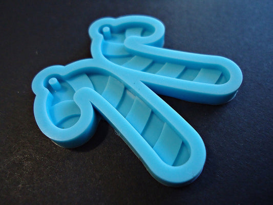 Silicone Mold - Candy Cane Earrings - 1.75" Tall - Christmas Earrings, Pendants - Epoxy Resin Jewelry