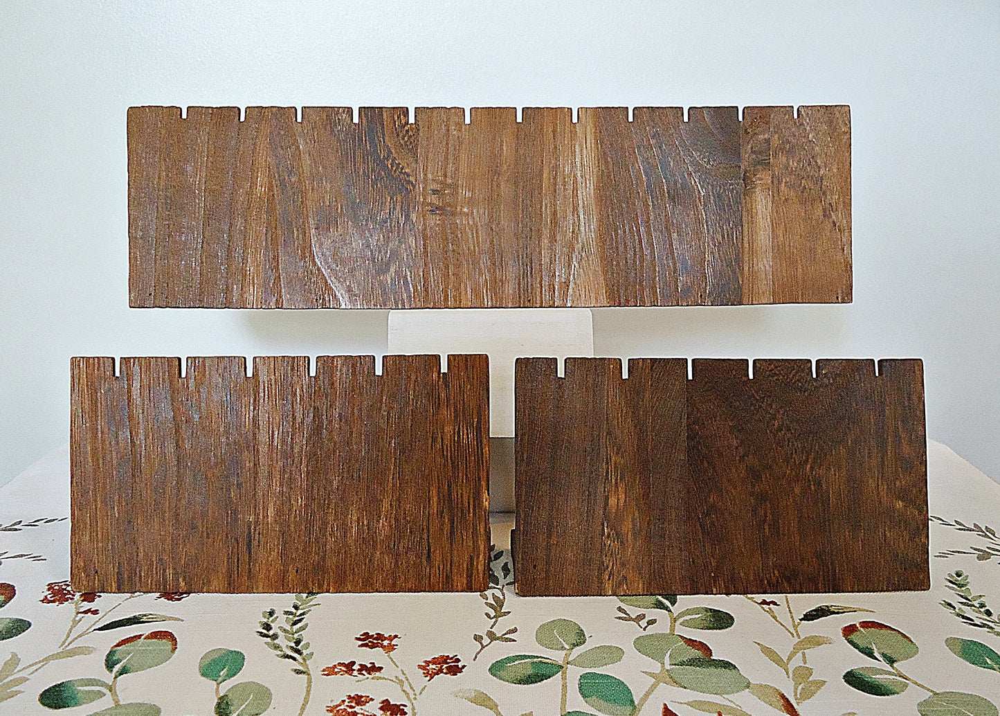 Set of 3 Wooden Earring Display Boards, Brown, Holds 12 pairs of earrings