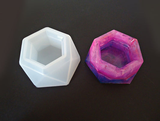Small Hexagon Bowl Mold, Silicone, DIY Resin Hexagon Bowl, Resin Bowl Mold, Resin Supplies