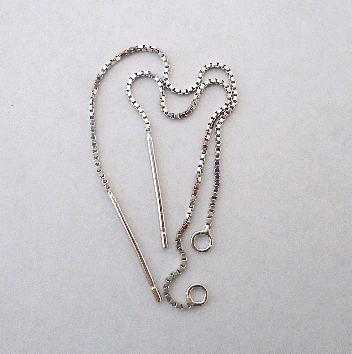 Threader Style Earring Blanks, Sterling Silver, Rose Gold, and Gold, 70mm Long