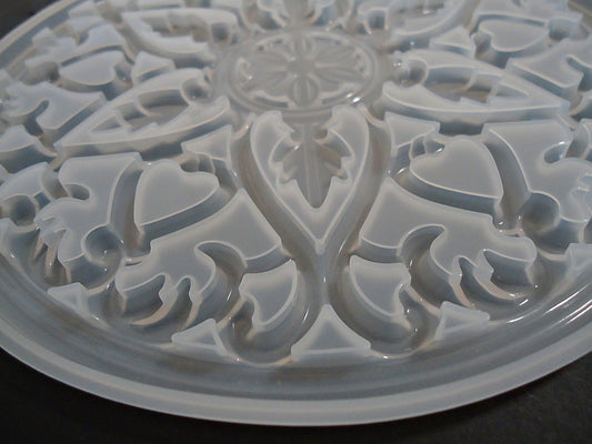 Large Mandala Trivet Silicone Mold, Use with Epoxy Resin, 8 Inches Across