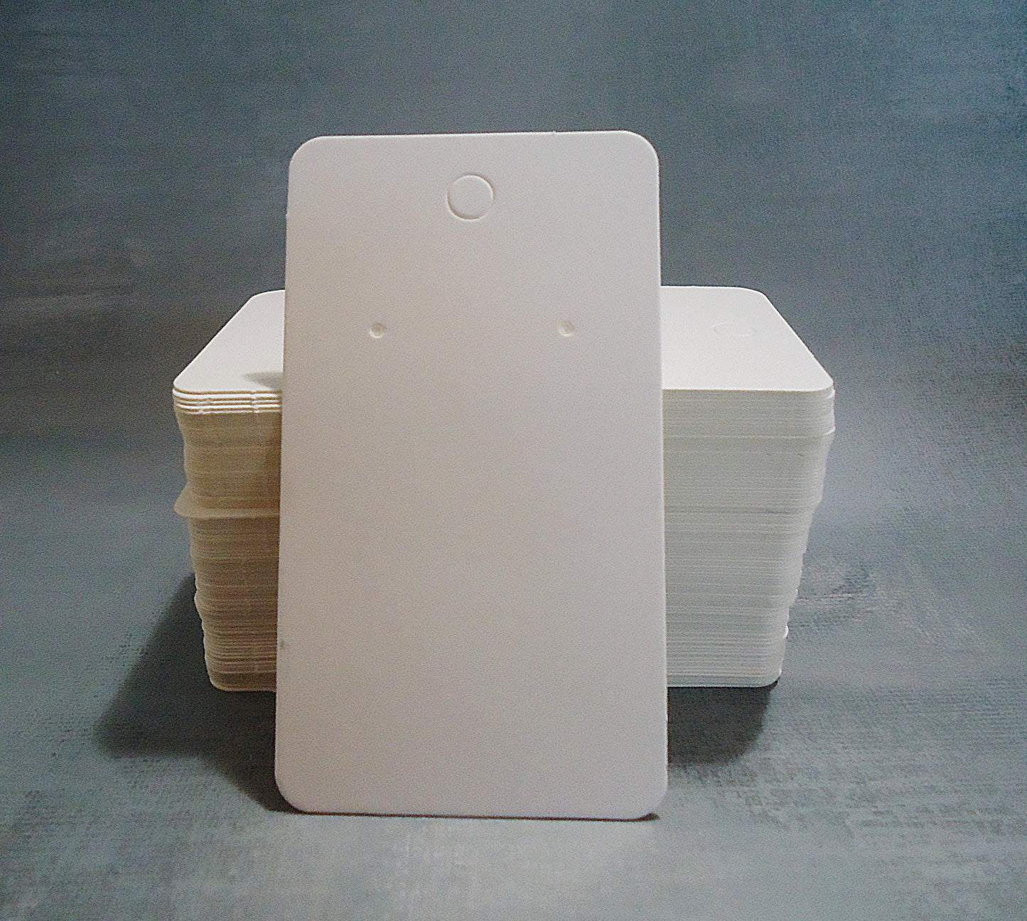 100 Earring Display Cards and Bags, Matte White or Kraft Brown, 3.5" x 2", (9x5cm), Resealable Zip Bags or Adhesive Bags included