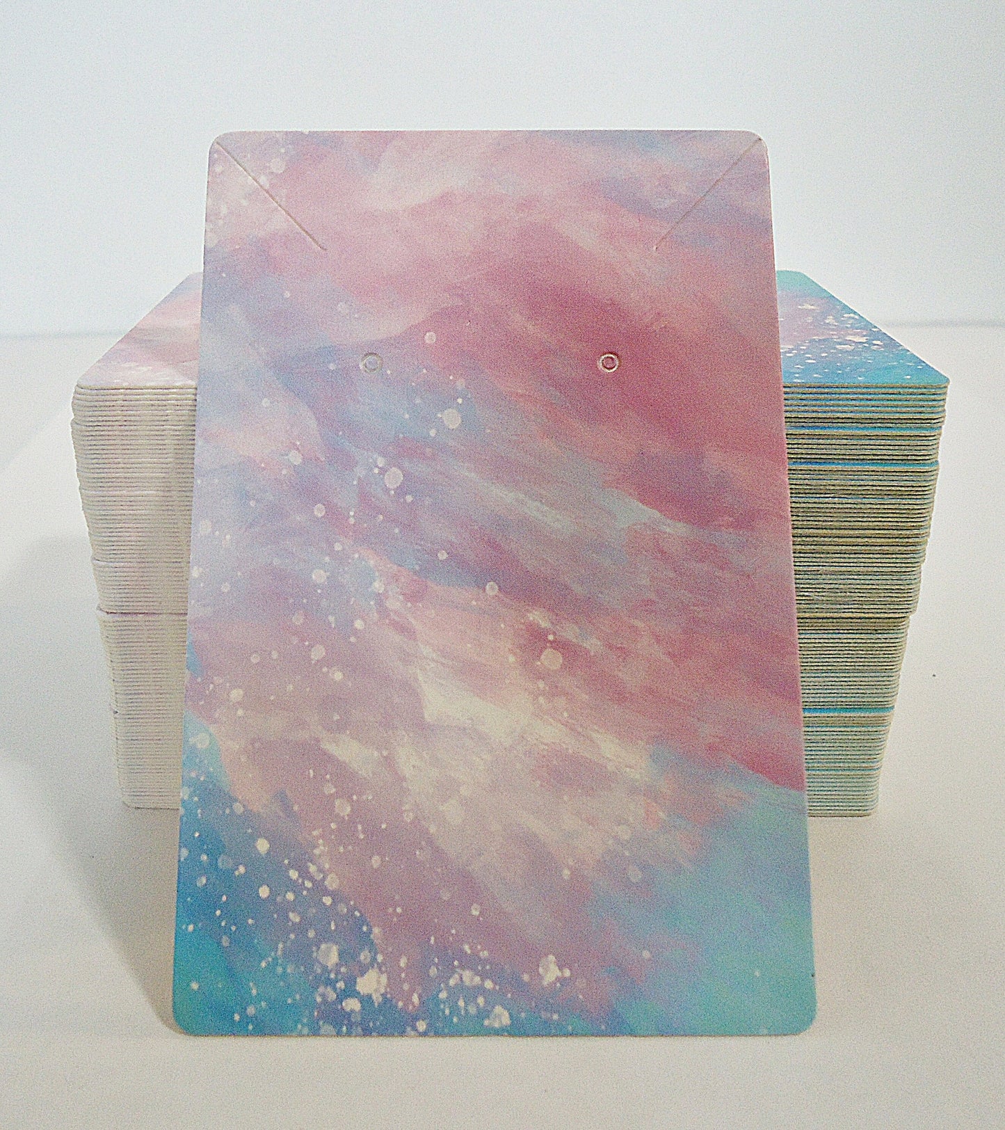 100 Necklace & Earring Paper Display Cards and Bags, Watercolor, Sketches, Flowers, and Birds, 9x6cm, Resealable or Zipper Bags
