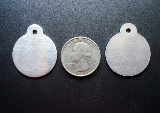 10 Round Aluminum Stamping Blanks with Ear - 1 1/16" Wide