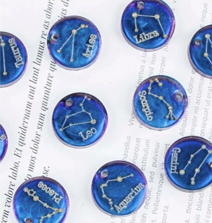 Zodiac Constellations Silicone Mold, Pendants, Resin Jewelry Mold, Food Safe Silicone Mold